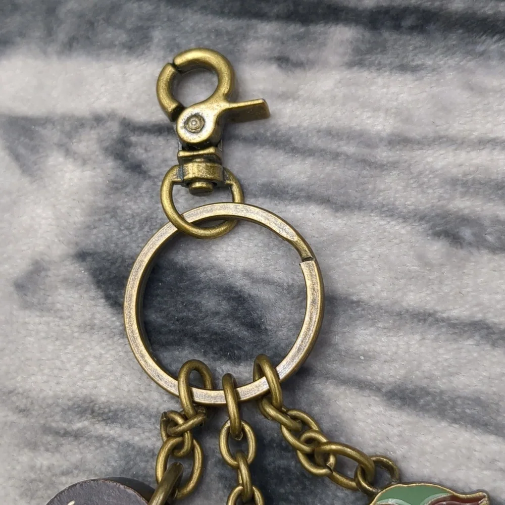 SakRoots Owl Keychain Charm  Keyring Enamel